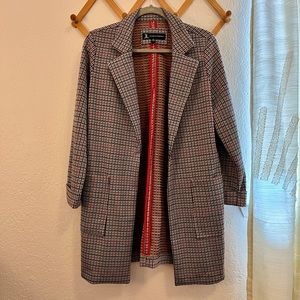 Houndstooth blazer coat